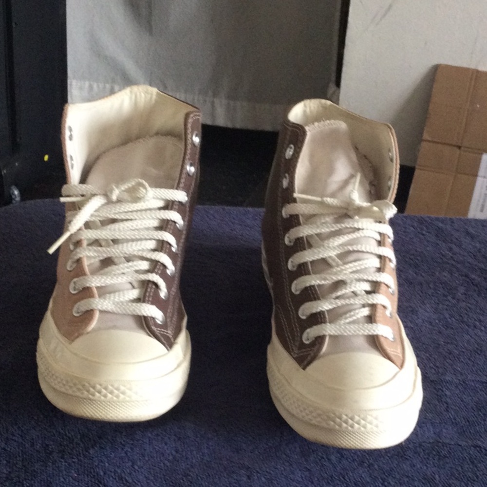 Converse High Top Sneakers Brown and Cream